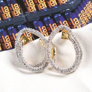 Alexis Bittar Solanales Spiral Post Earrings White Crystal Gold